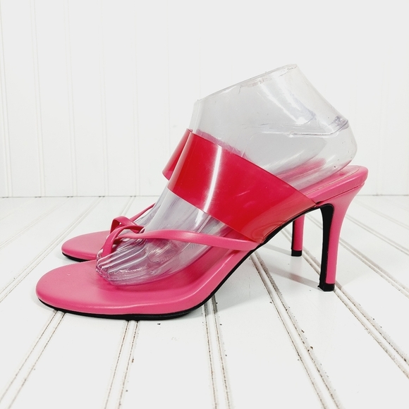 New Guess Los Angeles Pink Synthetic Heeled Sandals f87 - Picture 1 of 12